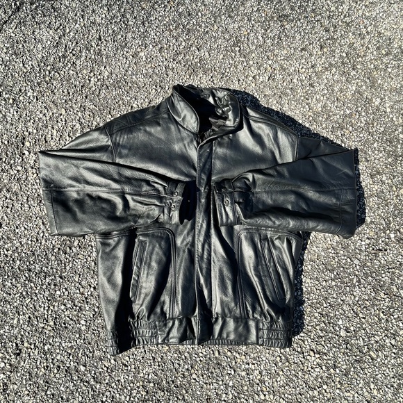 vintage reed sportswear leather bomber jacket